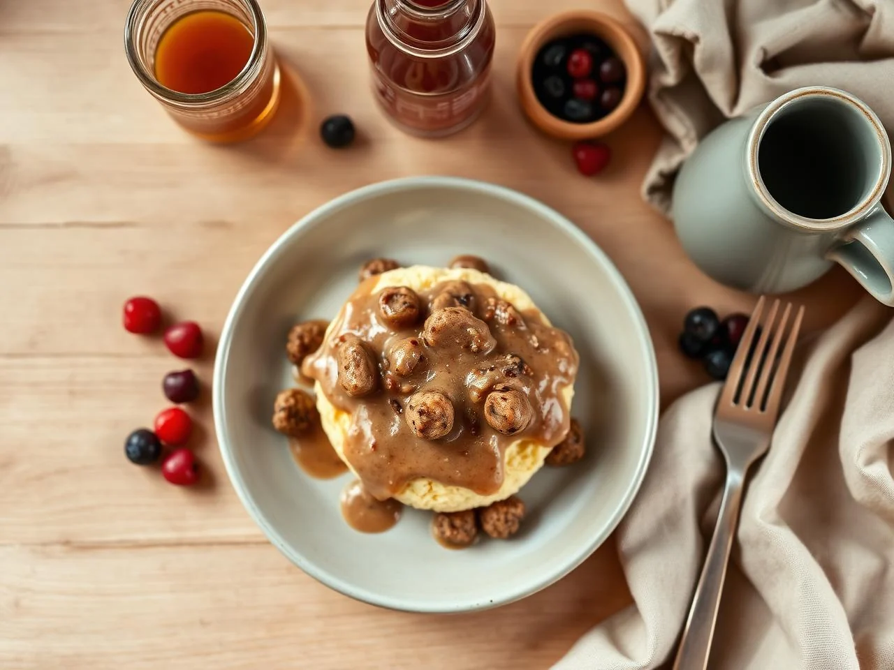 Sausage Gravy Over Biscuits
