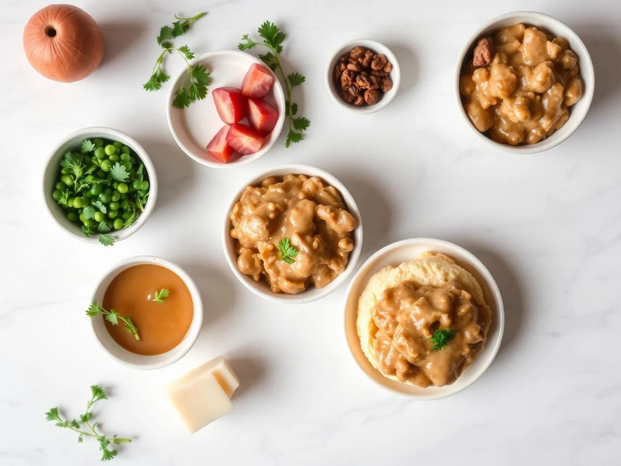 Ingredients for Sausage Gravy Over Biscuits
