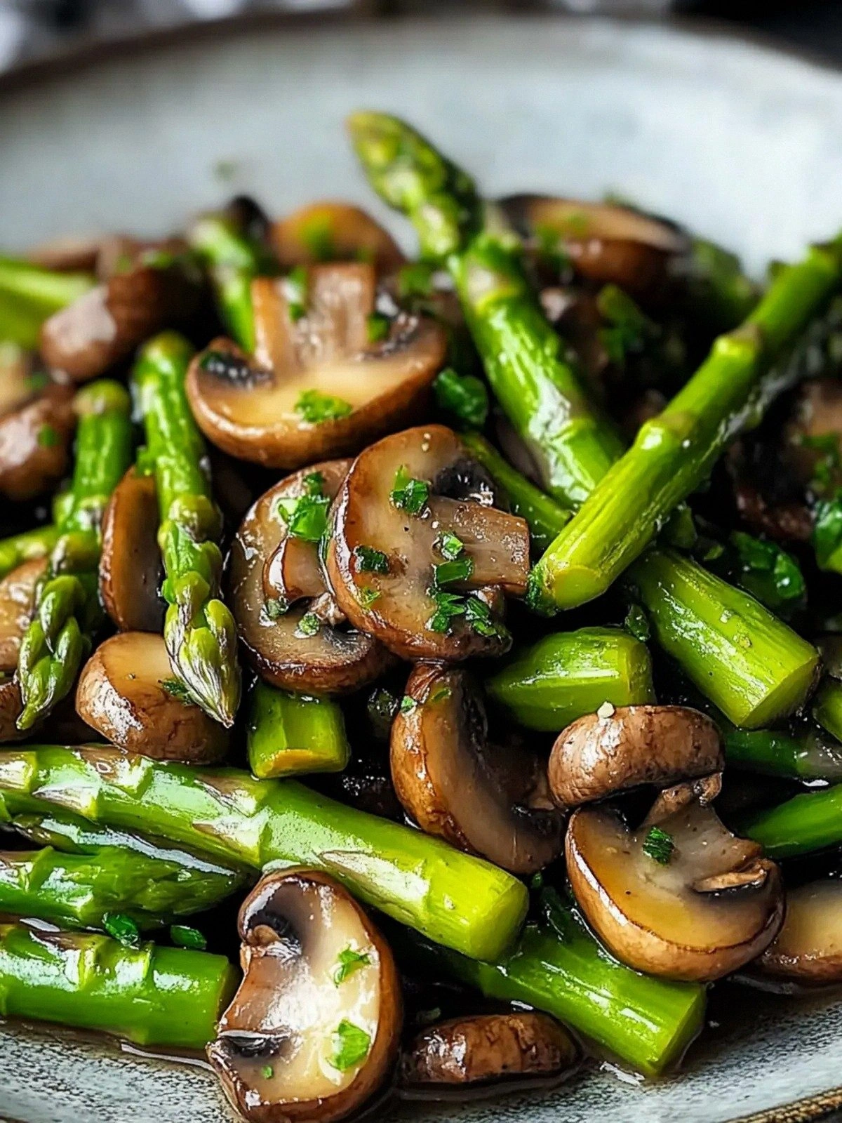 Sautéed Asparagus, Mushrooms, 