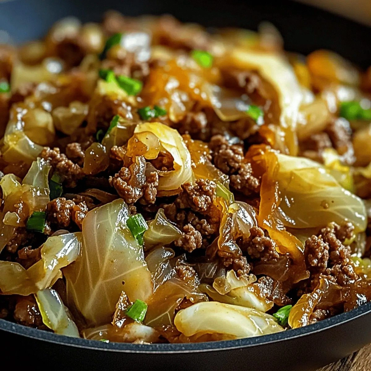 Savor Ground Beef and Chopped Cabbage in One-Pan Comfort!