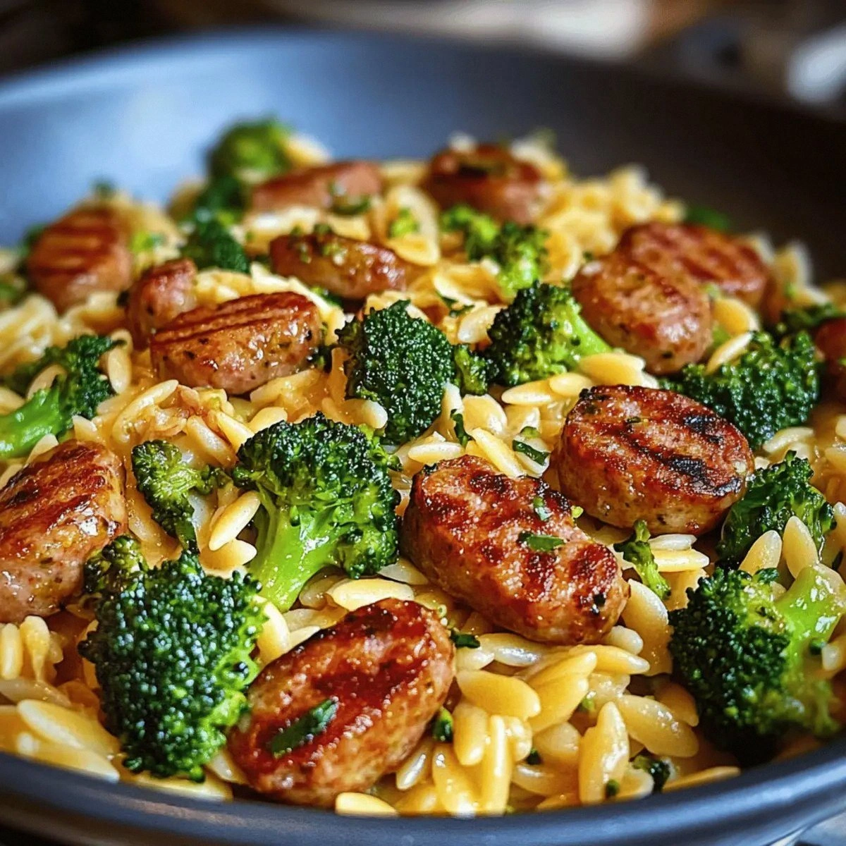 Savor Our Chicken Sausage Broccoli Orzo One-Pot Wonder