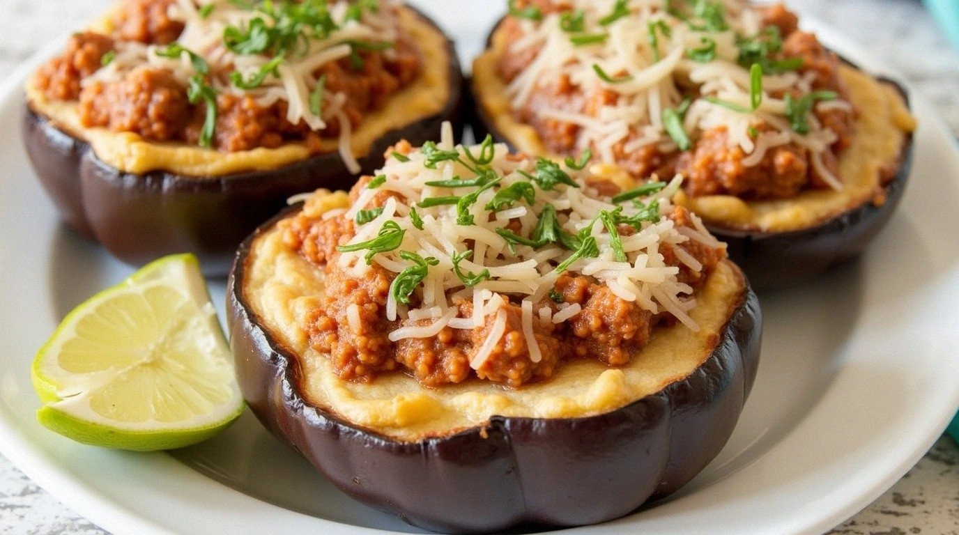 Savory Baked Eggplant with Mea
