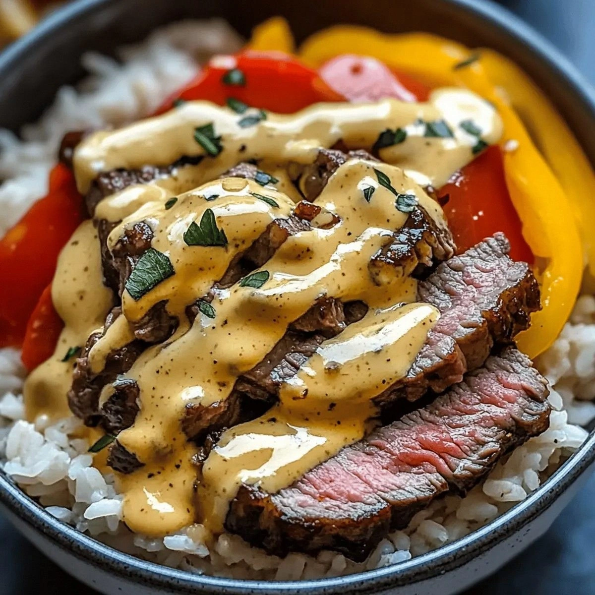 Savory Cheesesteak Rice Bowls for Healthy Comfort Food Bliss