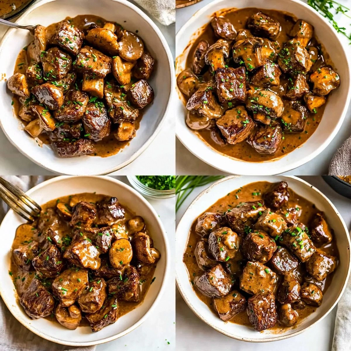 Savory Creamy Garlic Butter Steak Bites with Mushrooms Delight