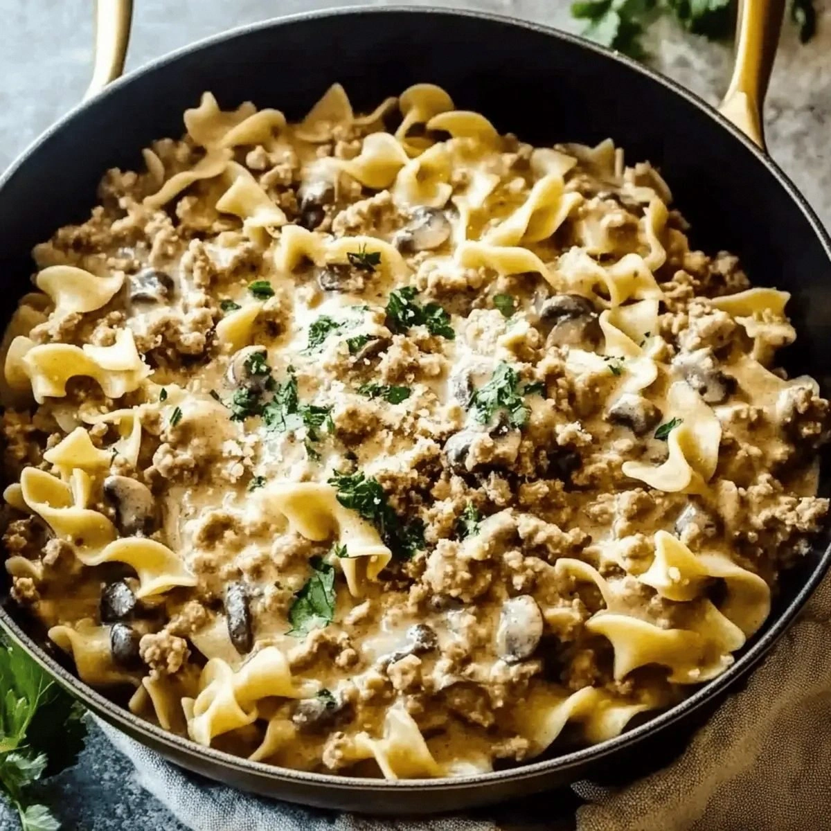 Savory Creamy Turkey Stroganof
