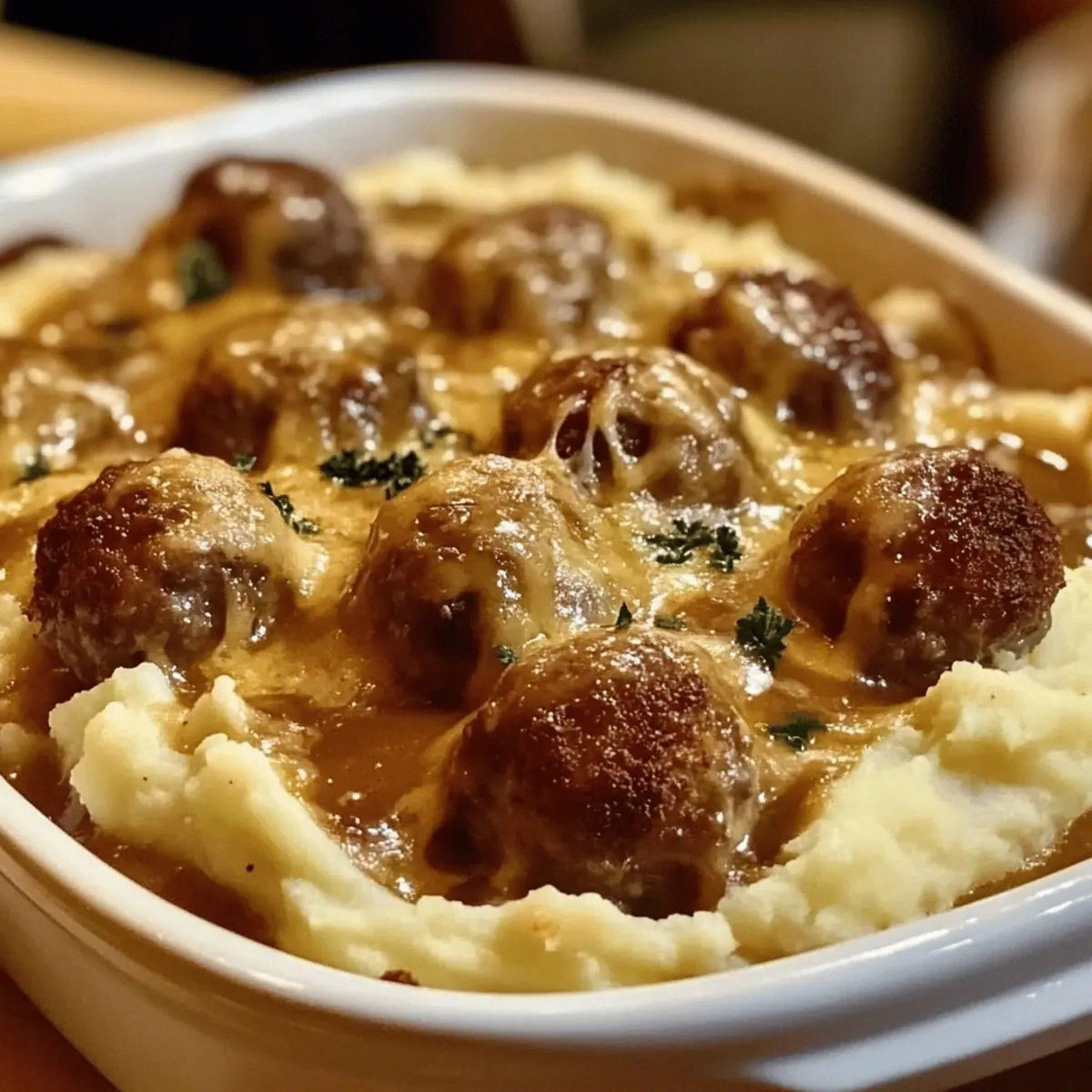 Savory Meatball & Mashed Potat