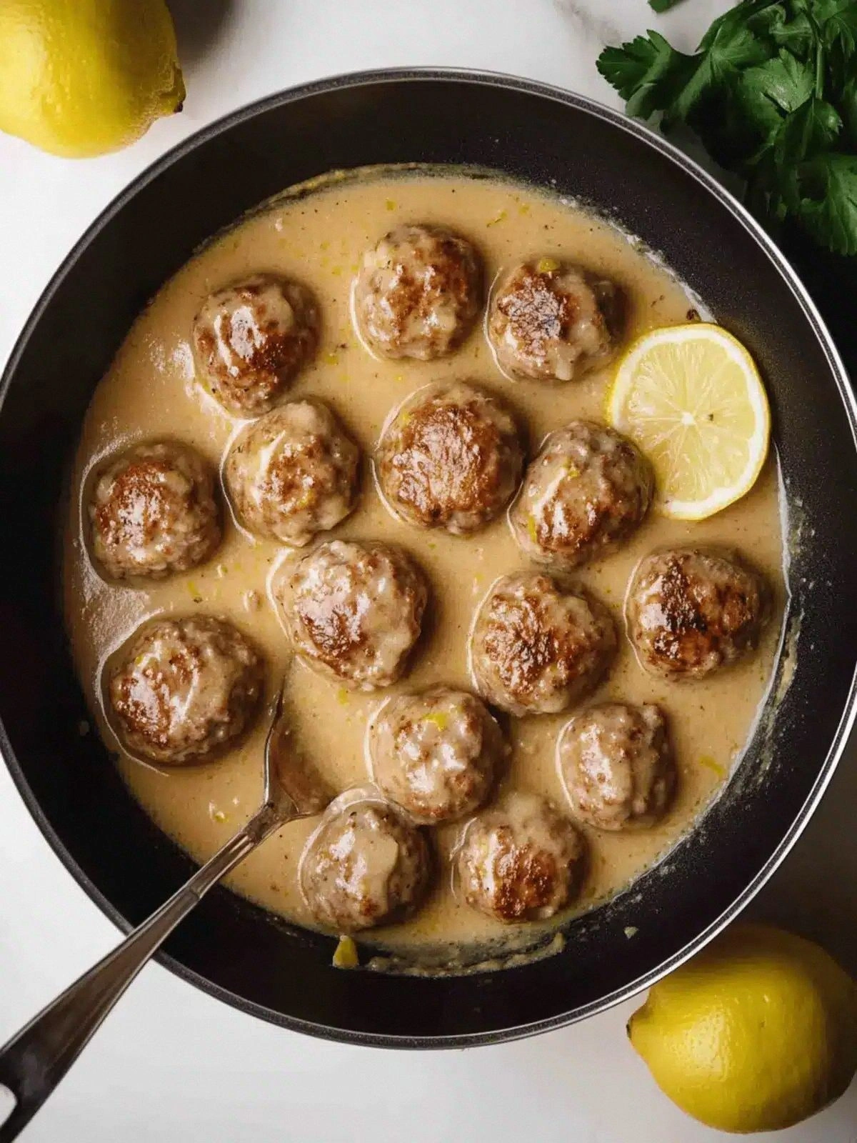 Savory Meatballs In Lemon Sauc