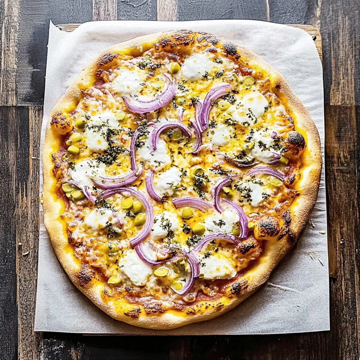 Savory Pepperoncini and Onion Vegetarian Pizza Delight