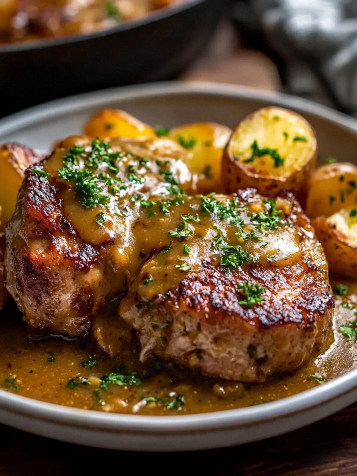 Savory Smothered Pork Chops wi