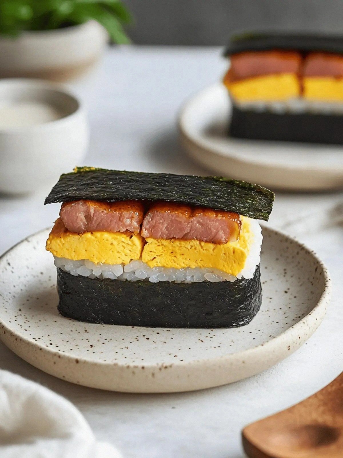 Savory Spam Musubi with Egg: Y