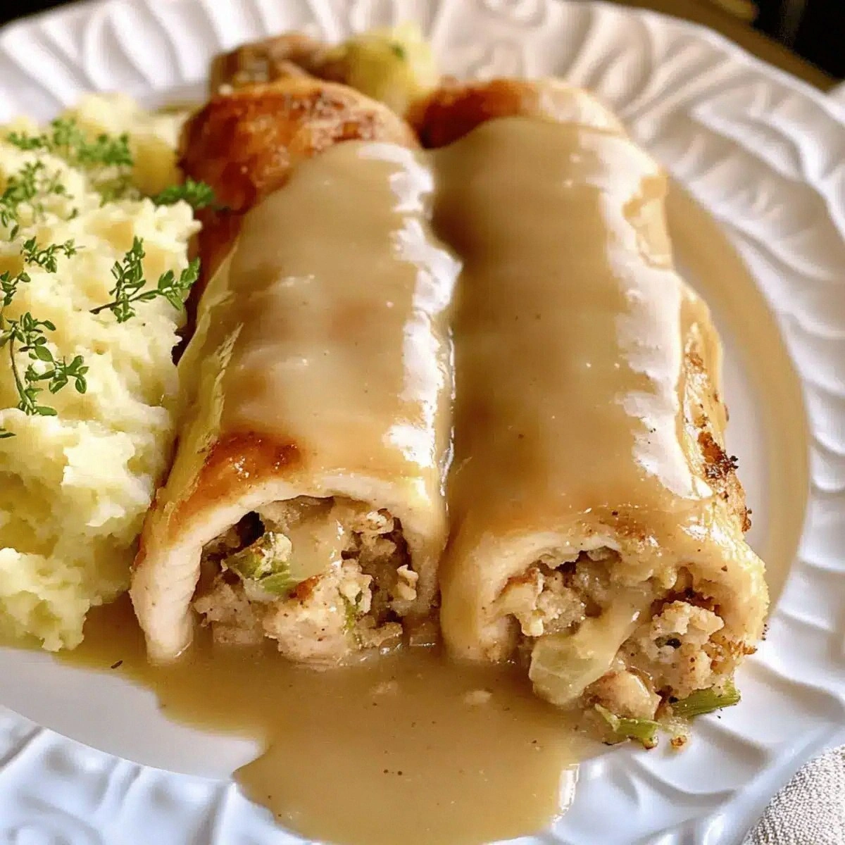 Savory Stuffing Roll Ups with Creamy Gravy for Cozy Nights