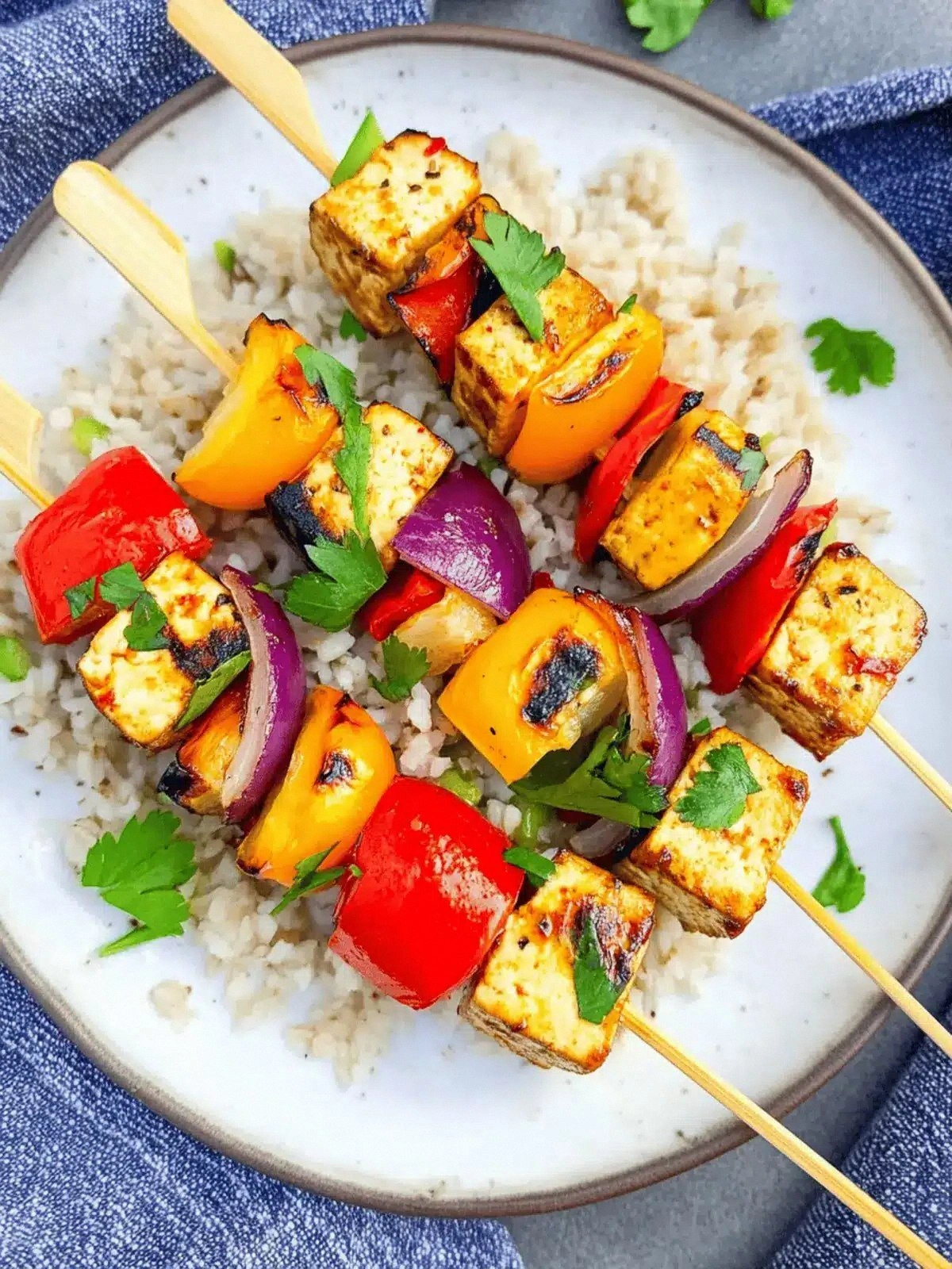 Savory Tofu Vegetable Skewers 