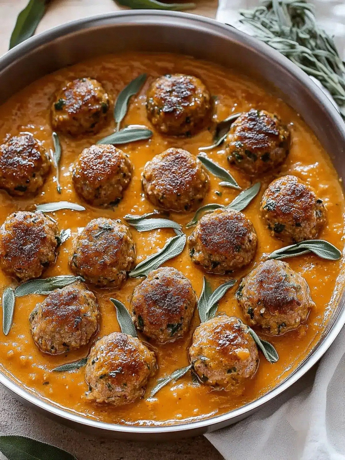 Savory Turkey Meatballs in Pum