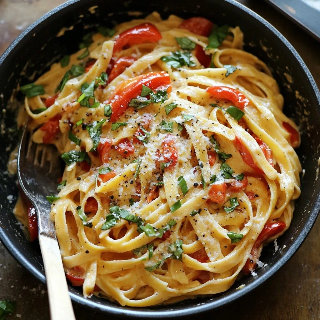 Scrumptious Roasted Red Pepper Pasta: A Flavorful Delight!