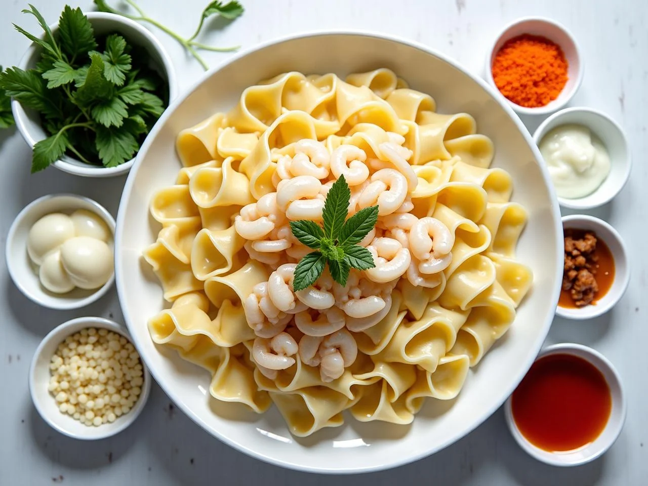 Ingredients for Seafood Fettuccine Alfredo