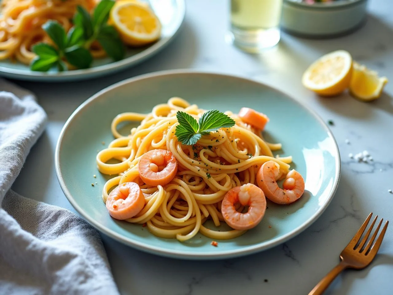 Seafood Linguine in White Wine Sauce