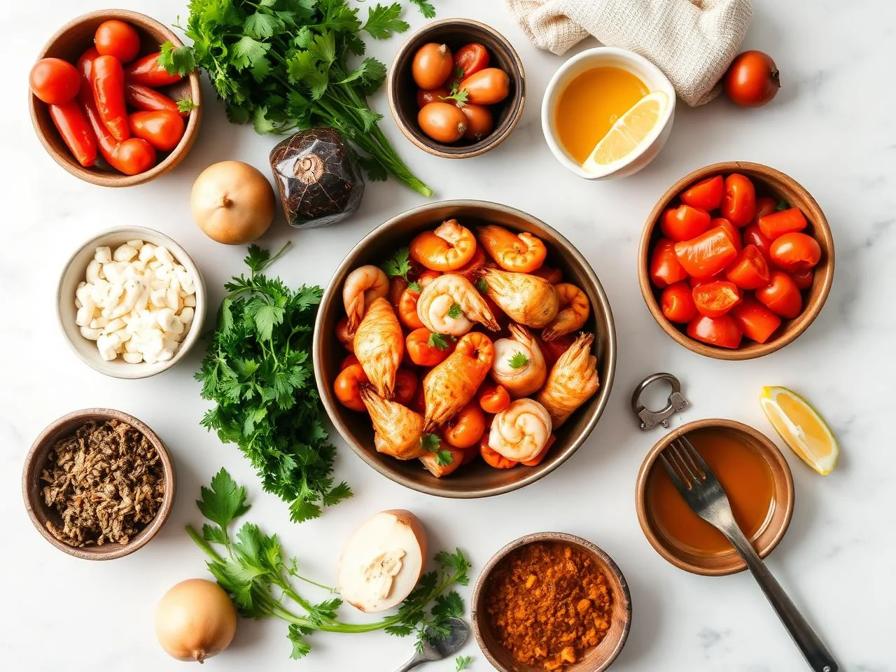 Ingredients for Seafood Paella