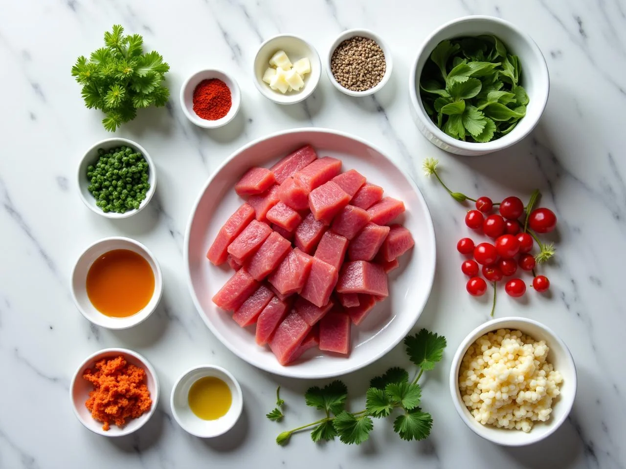 Ingredients for Seared Ahi Tuna Steak