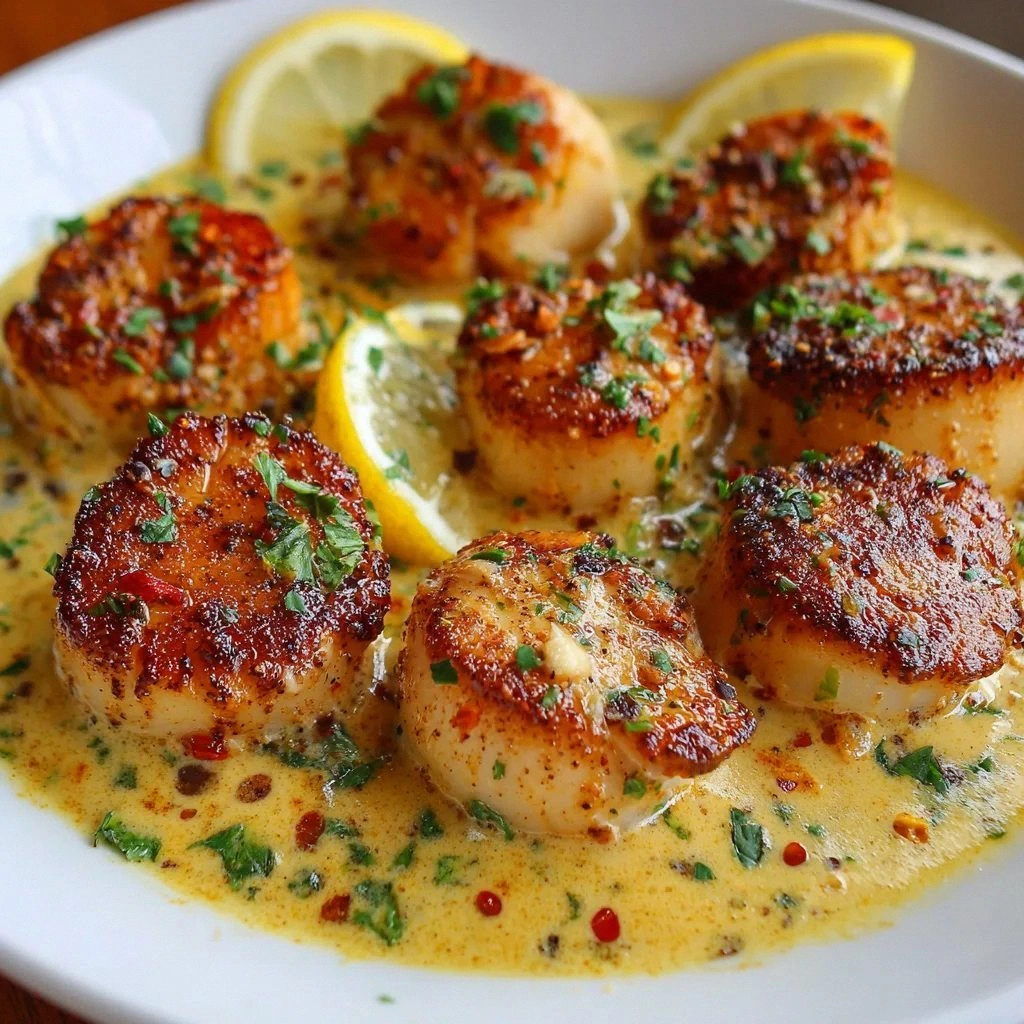 Seared Scallops Spicy Cajun Cr