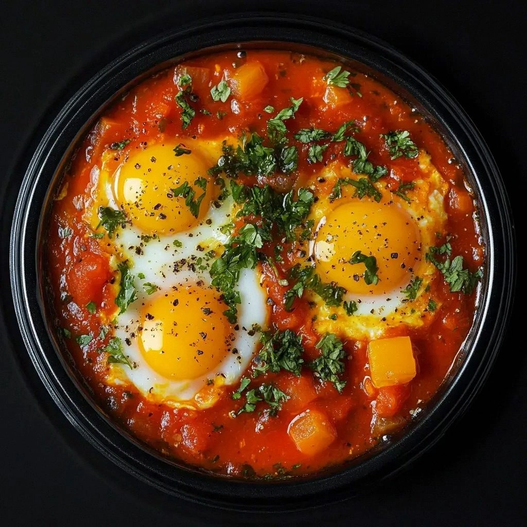 Shakshuka Eggs Poached in Toma