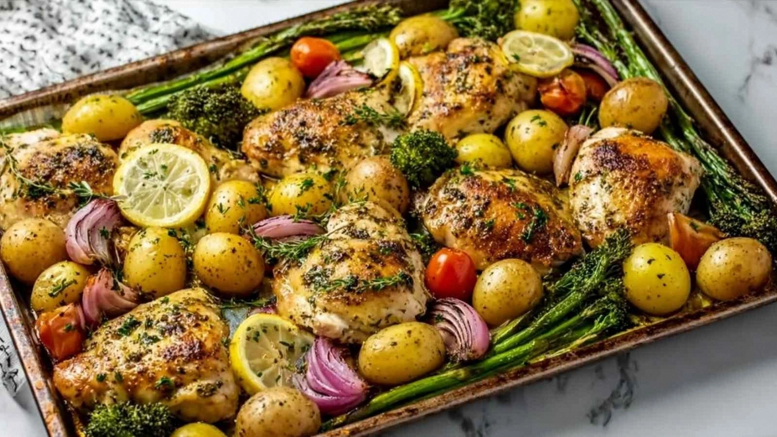 Sheet Pan Garlic Butter Chicke