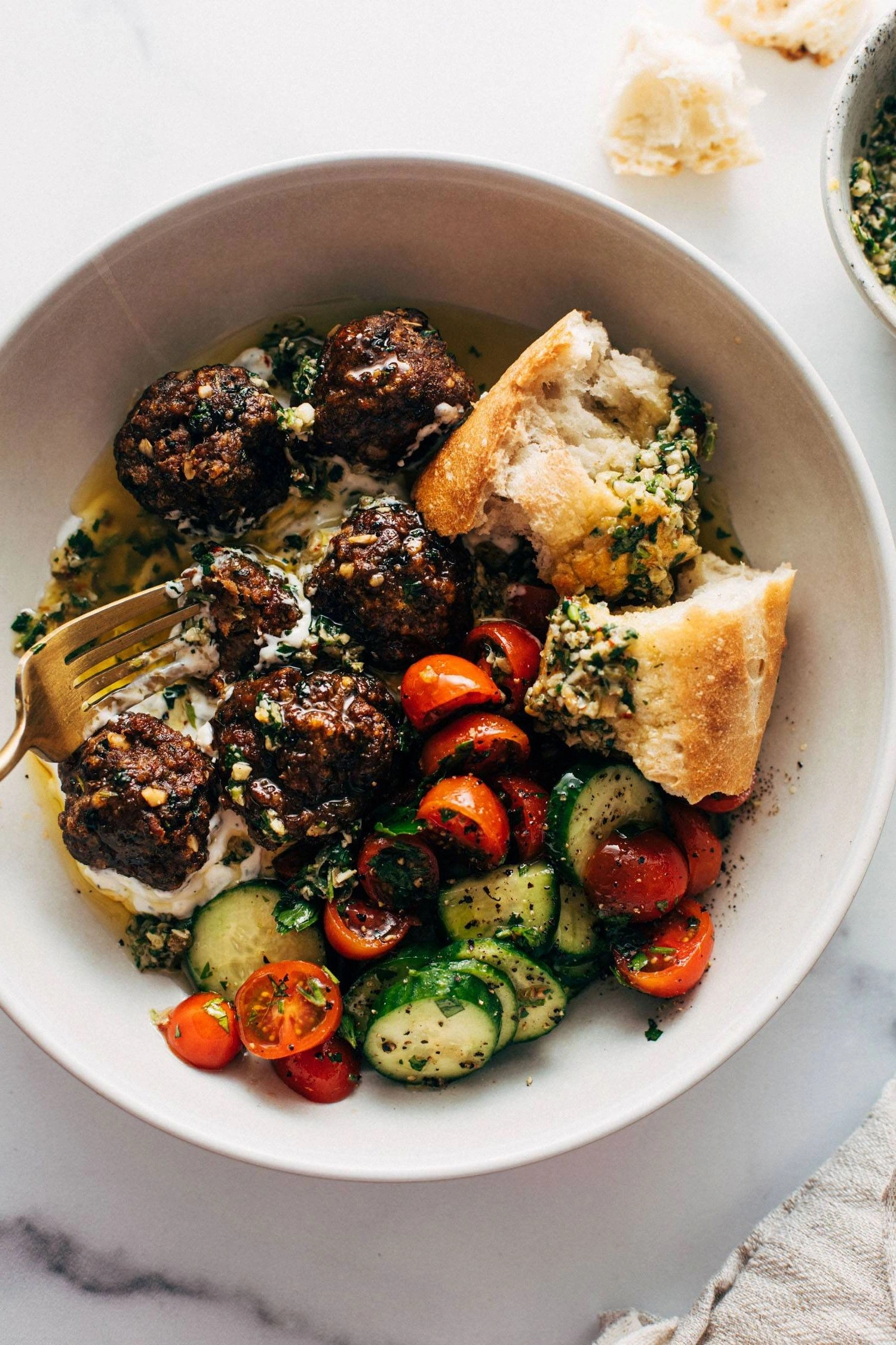 Sheet Pan Meatballs with Tomat