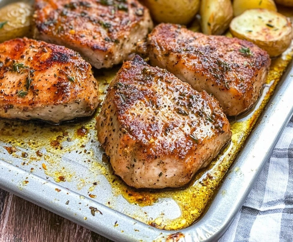 Sheet Pan Pork Chops and Potat