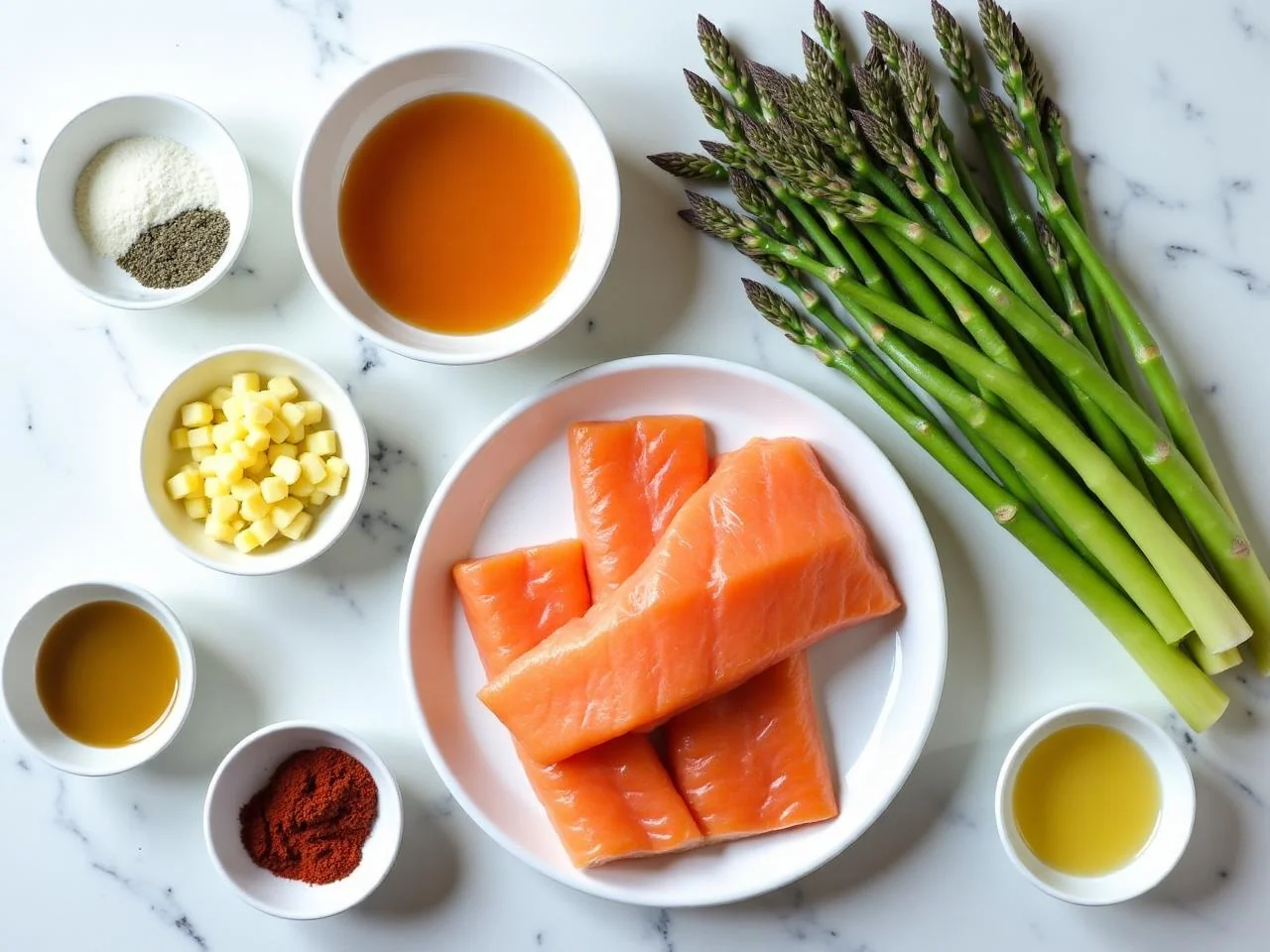 Ingredients for Sheet Pan Salmon with Asparagus