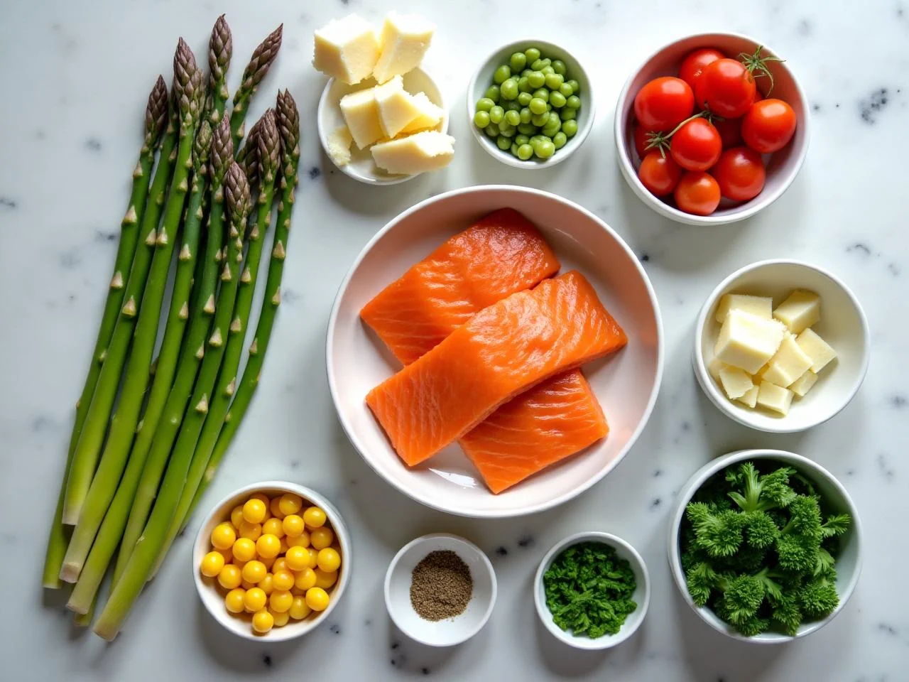 Ingredients for Sheet-Pan Salmon with Asparagus