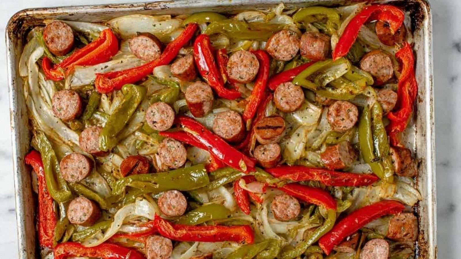 Sheet Pan Sausage and Peppers
