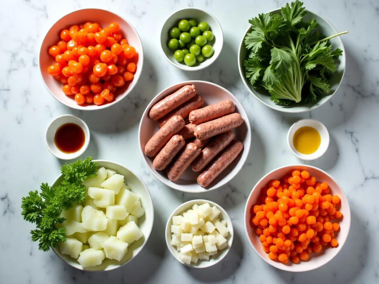 Ingredients for Sheet Pan Sausage and Vegetables