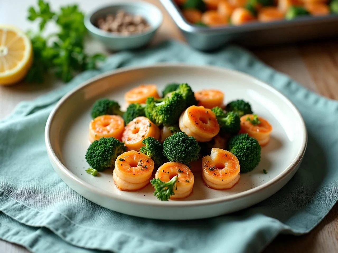 Sheet-Pan Shrimp and Broccoli