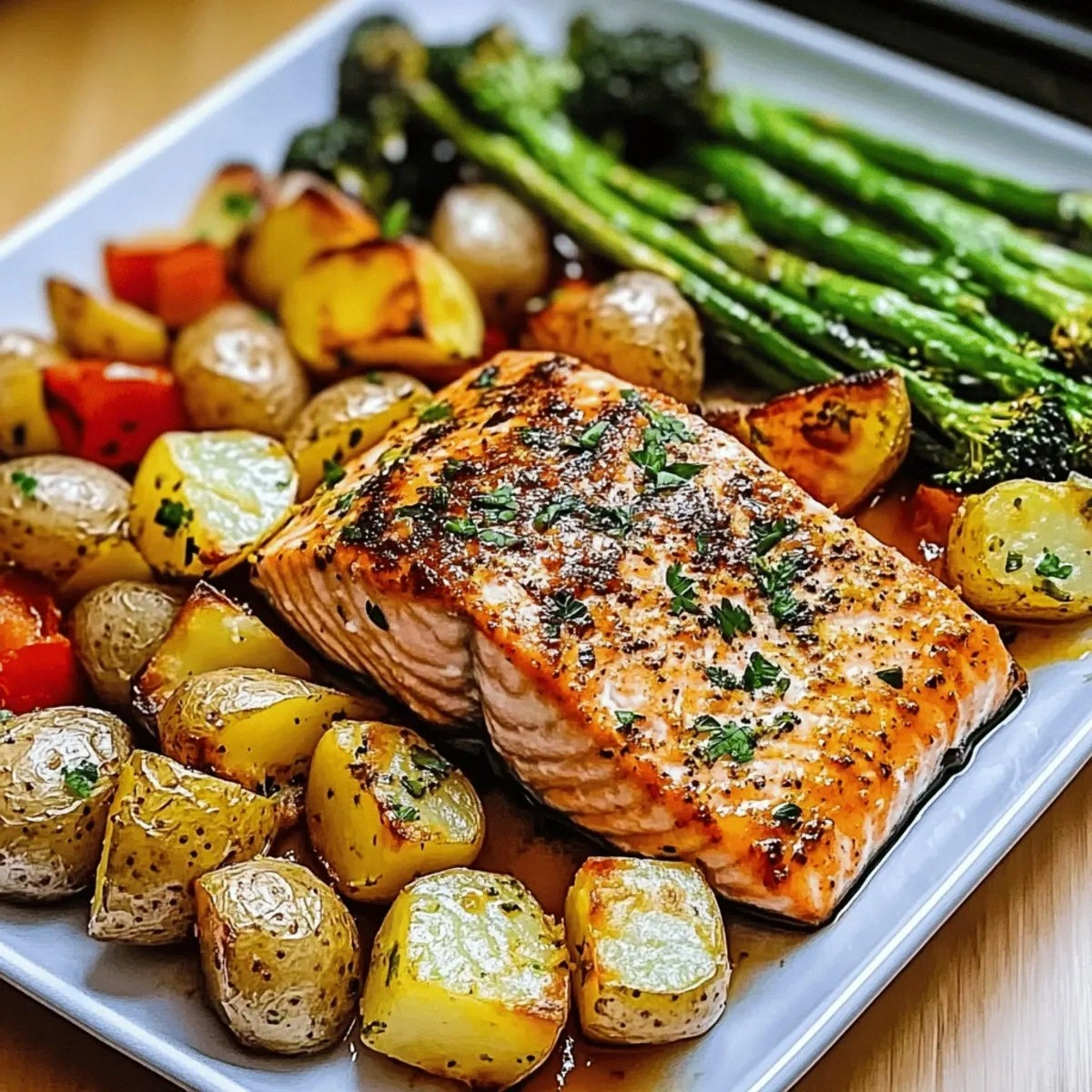 Sheetpan Salmon and Potatoes With Veggies for Easy Dinners