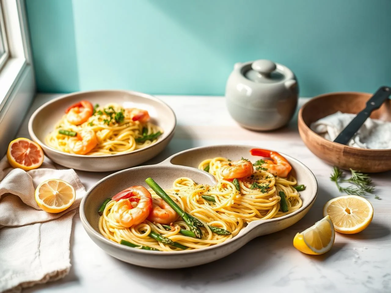 Shrimp And Asparagus Pasta