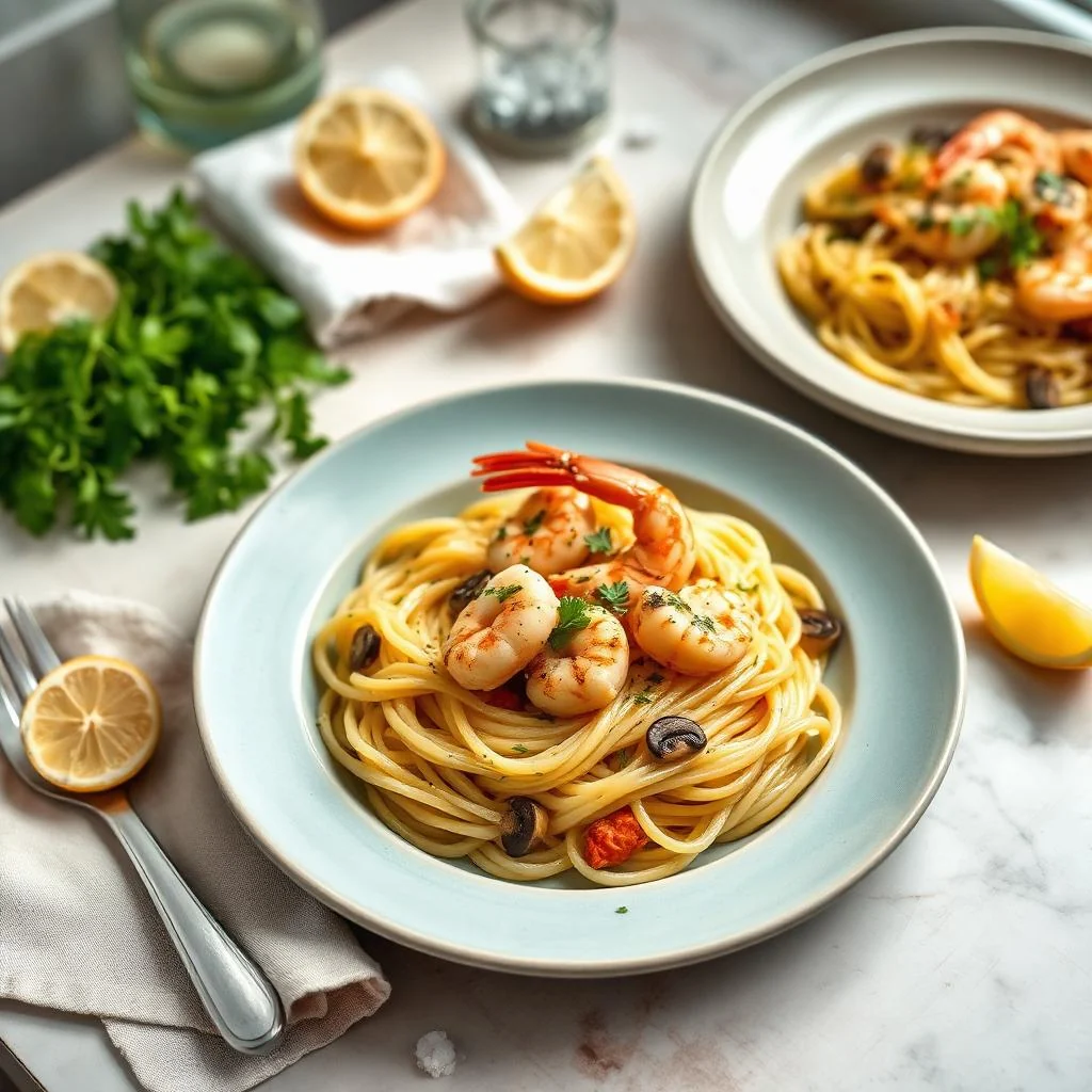 Shrimp And Mushroom Pasta