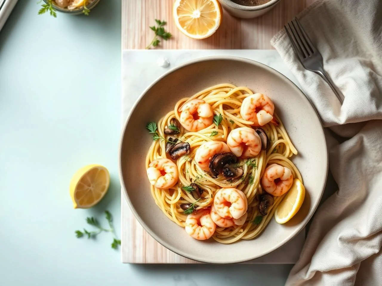 Shrimp And Mushroom Pasta