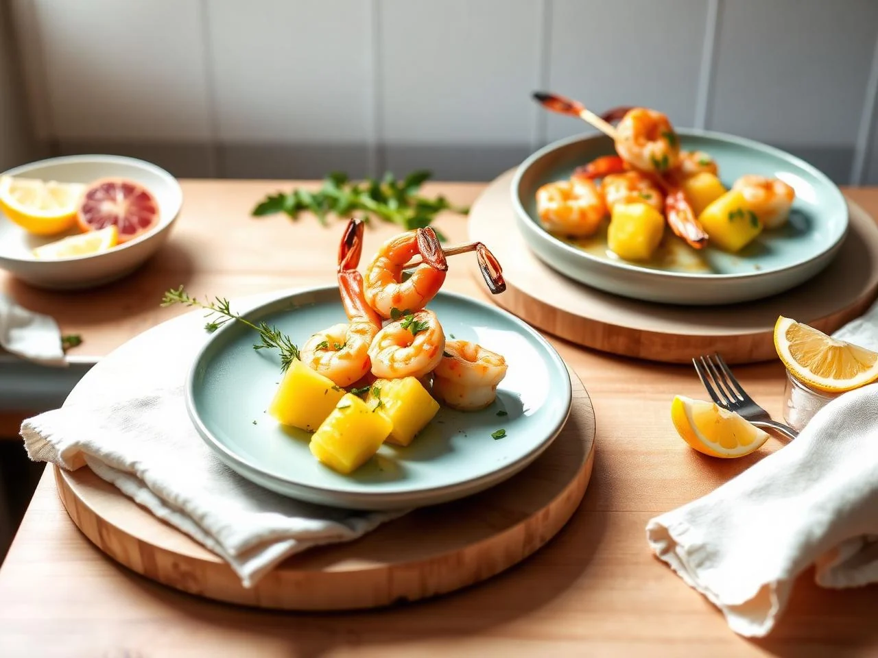 Shrimp And Pineapple Skewers