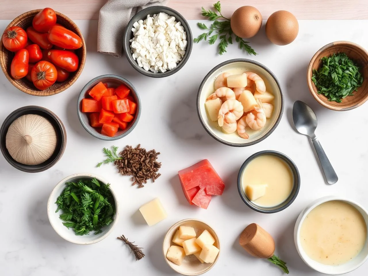 Ingredients for Shrimp And Potato Chowder