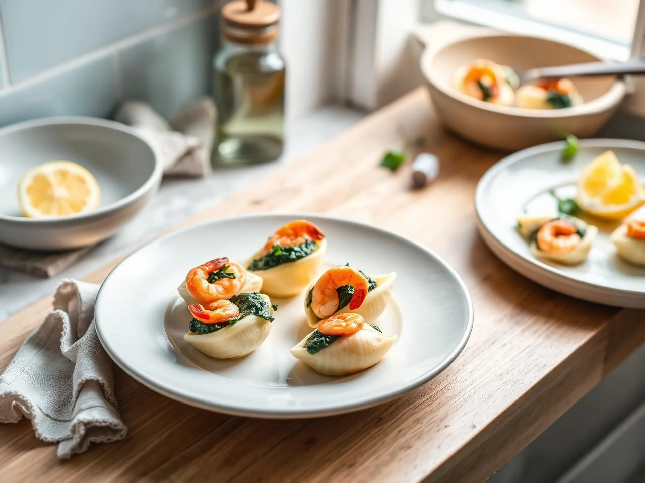 Shrimp And Spinach Stuffed Shells