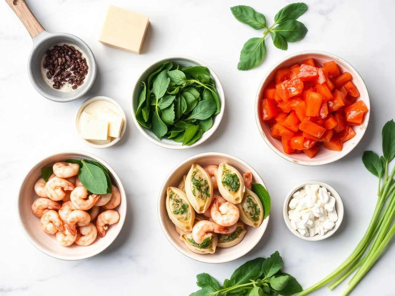 Ingredients for Shrimp And Spinach Stuffed Shells