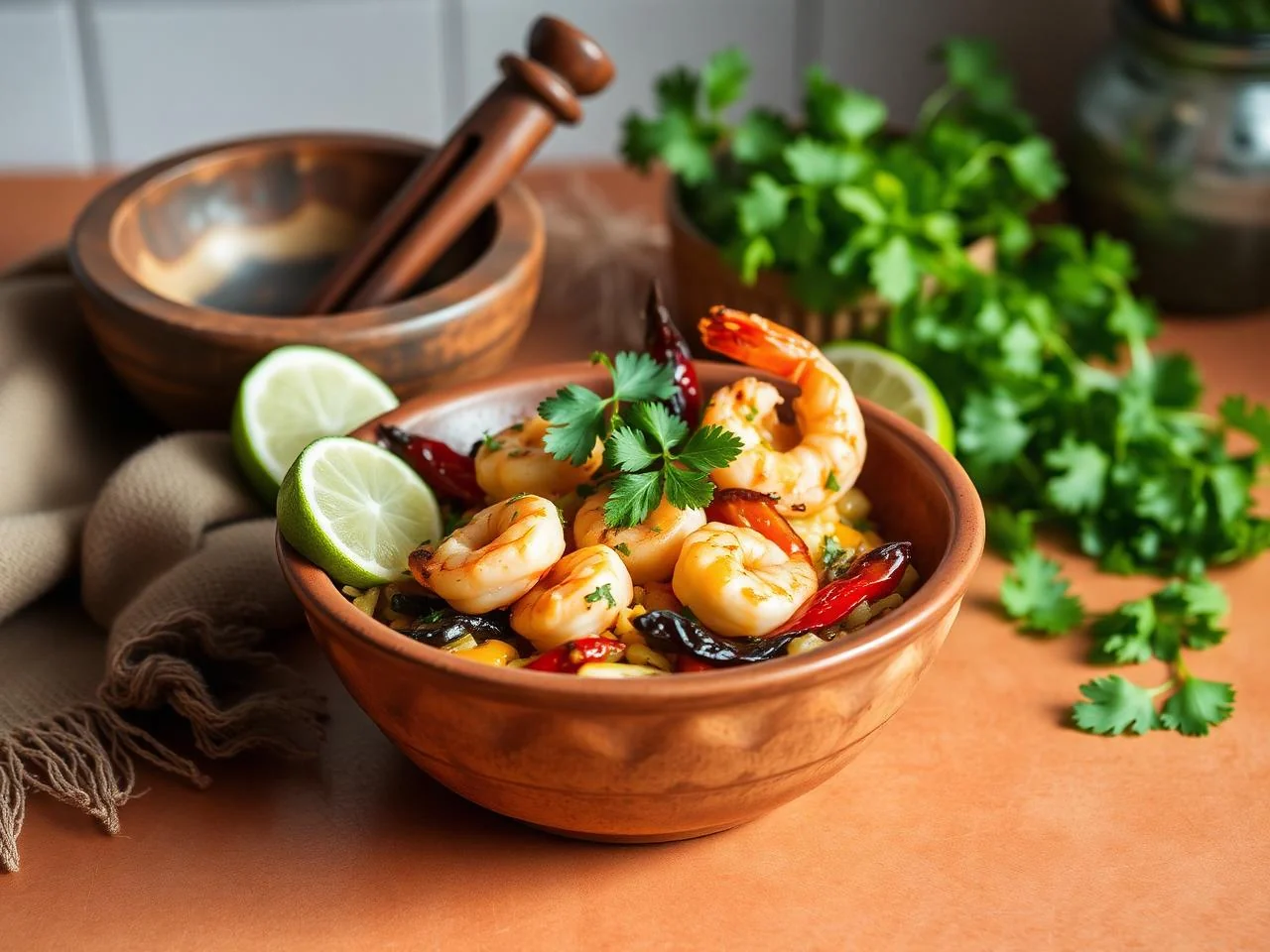 Shrimp And Vegetable Burrito Bowl