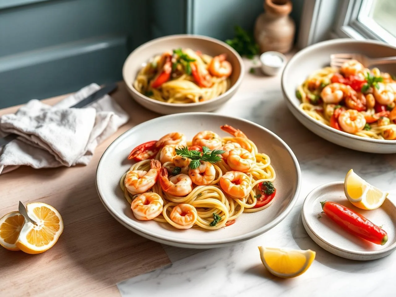 Shrimp And Vegetable Pasta