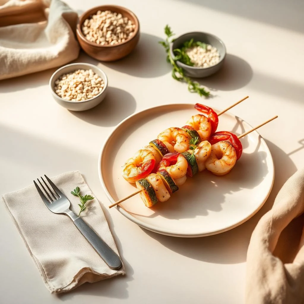 Shrimp And Vegetable Skewers