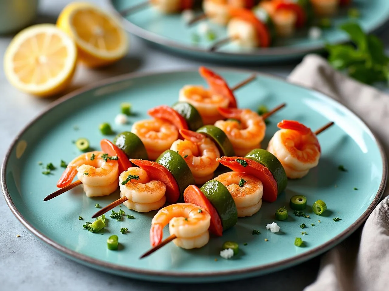 Shrimp And Vegetable Skewers