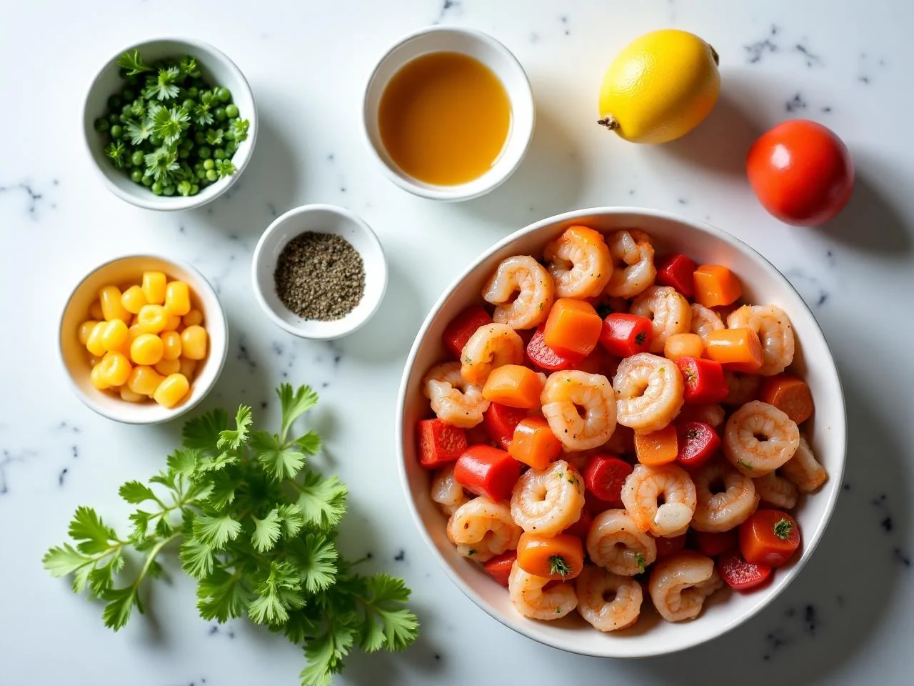 Ingredients for Shrimp And Vegetable Skewers