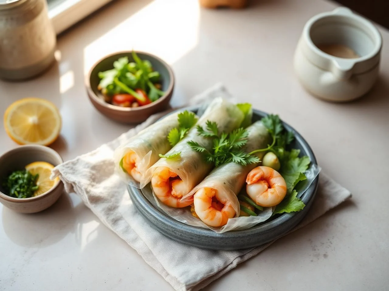 Shrimp And Vegetable Summer Rolls