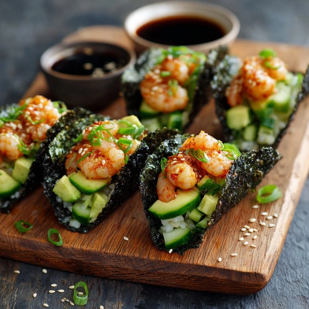 Shrimp & Avocado Sushi Tacos :