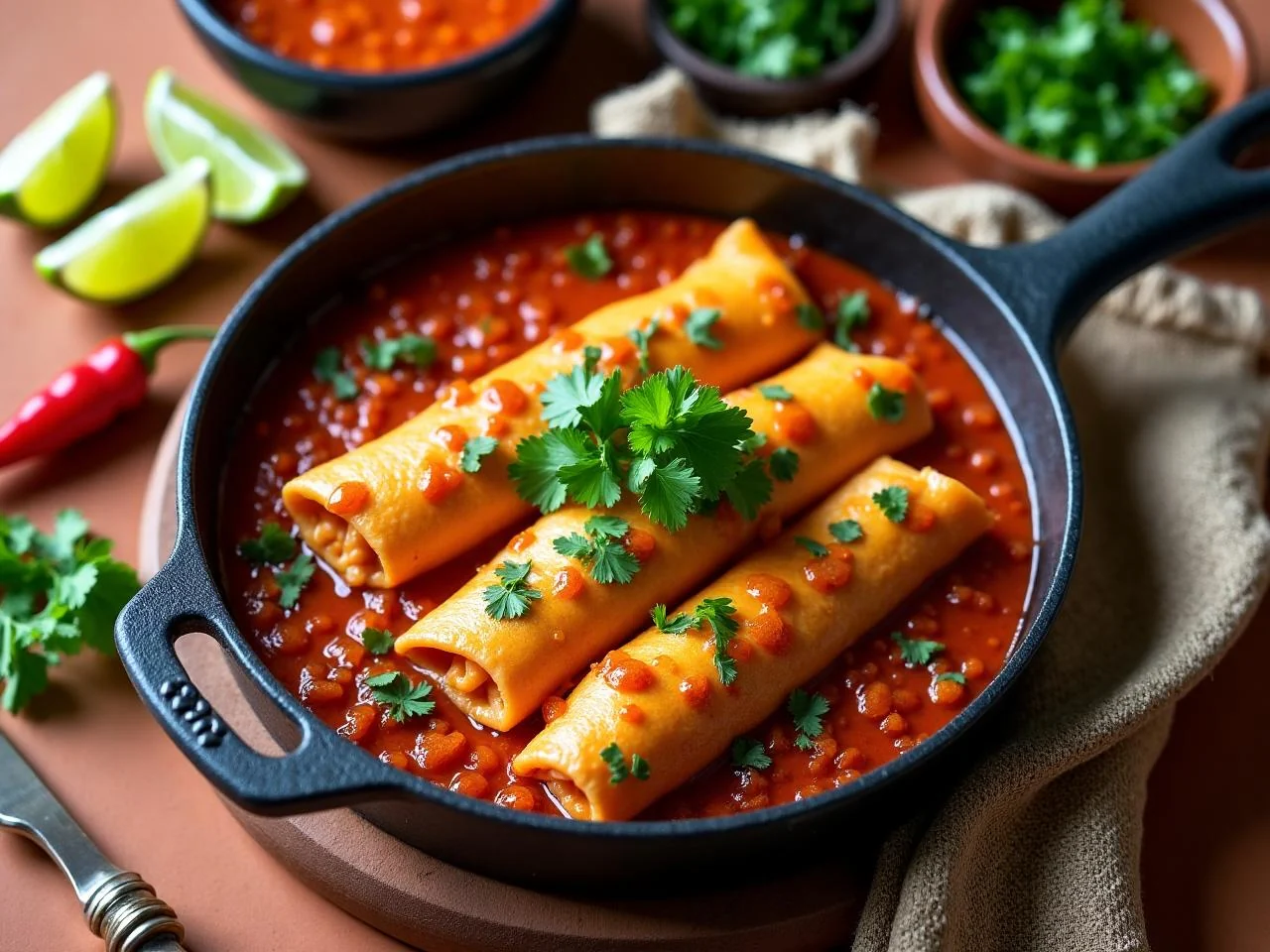 Shrimp Enchiladas Mojo De Ajo