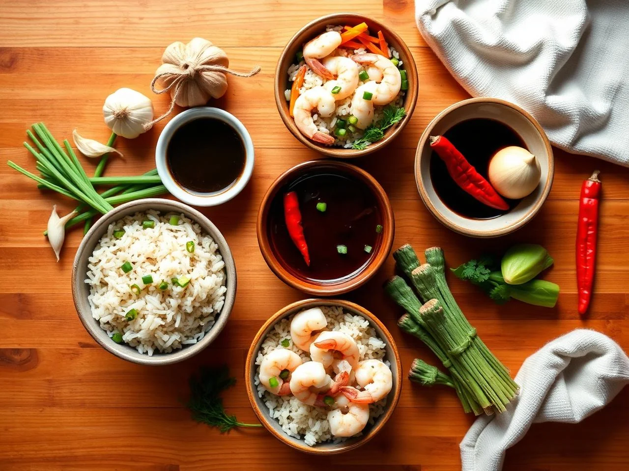 Ingredients for Shrimp Fried Rice