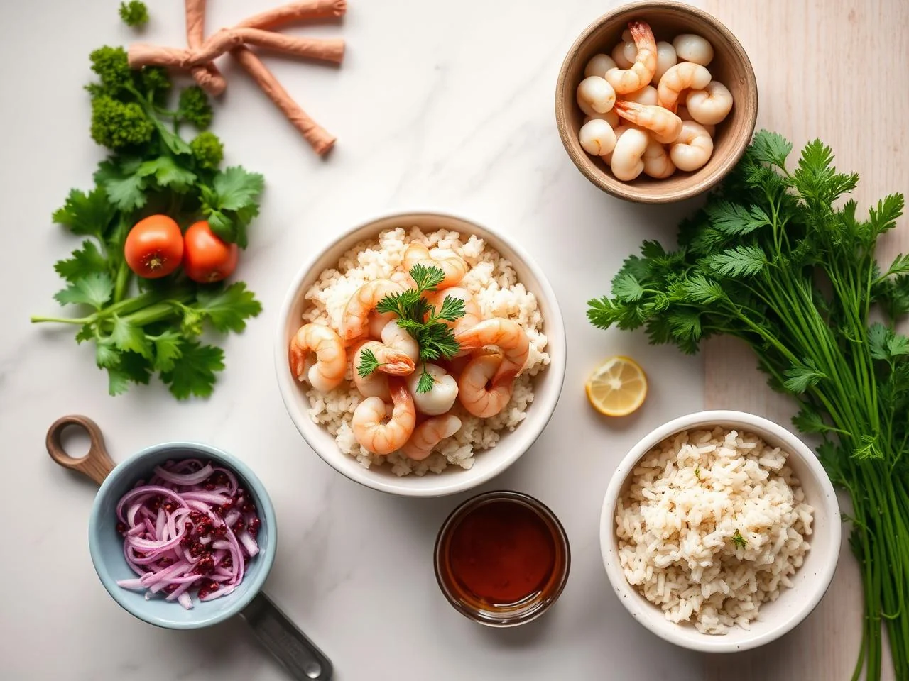 Ingredients for Shrimp Fried Rice